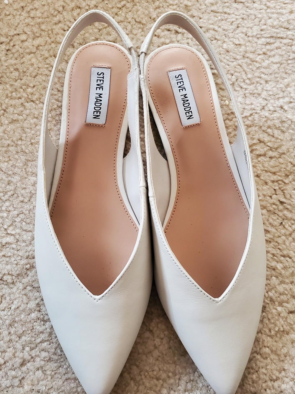 Steve Madden White Pointed Slingback Flats sz 11M